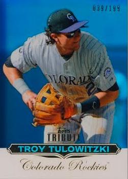 2011 Topps Tribute - Blue #9 Troy Tulowitzki Front