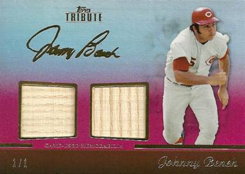 2011 Topps Tribute - Dual Relics Red #TDR-JB Johnny Bench Front