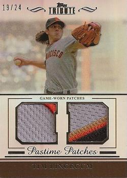 2011 Topps Tribute - Pastime Patches Dual #PP-TL Tim Lincecum Front