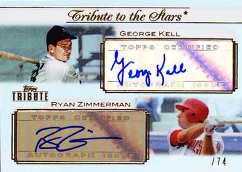 2011 Topps Tribute - Tribute to the Stars Dual Autographs #TSA-KZ George Kell / Ryan Zimmerman Front