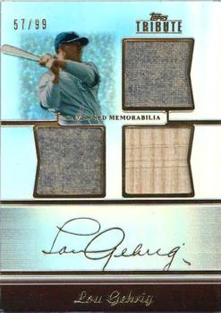 2011 Topps Tribute - Triple Relics #TTR-LG Lou Gehrig Front