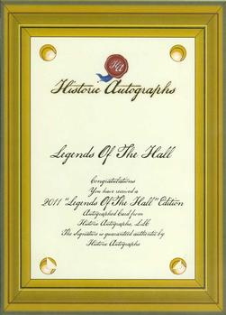 2011 Historic Autographs Legends of the Hall #NNO George Kell Back