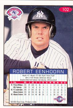 1993-94 Fleer Excel #102 Robert Eenhoorn Back