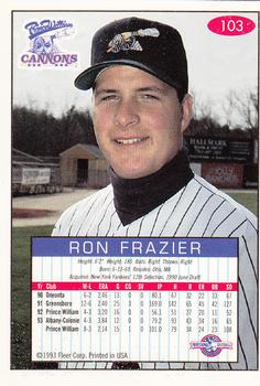 1993-94 Fleer Excel #103 Ron Frazier Back