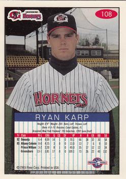 1993-94 Fleer Excel #108 Ryan Karp Back