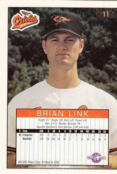 1993-94 Fleer Excel #11 Bryan Link Back
