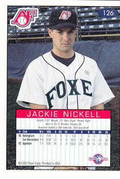 1993-94 Fleer Excel #126 Jackie Nickell Back