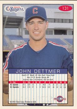 1993-94 Fleer Excel #131 John Dettmer Back
