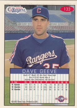1993-94 Fleer Excel #133 Dave Geeve Back