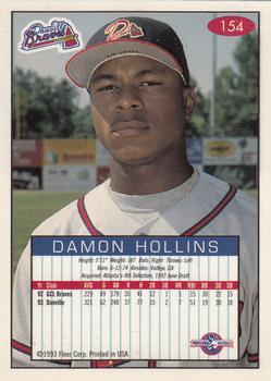 1993-94 Fleer Excel #154 Damon Hollins Back