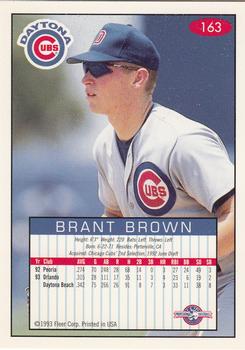 1993-94 Fleer Excel #163 Brant Brown Back