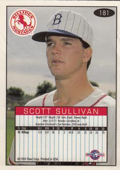 1993-94 Fleer Excel #181 Scott Sullivan Back