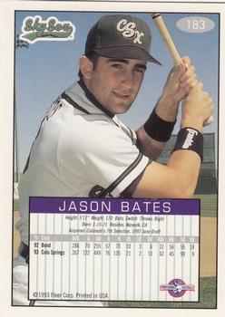 1993-94 Fleer Excel #183 Jason Bates Back