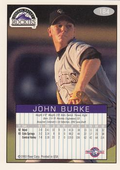 1993-94 Fleer Excel #184 John Burke Back