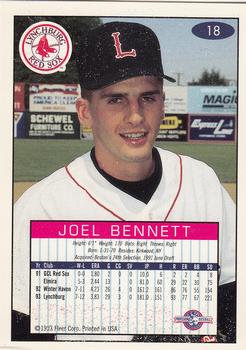 1993-94 Fleer Excel #18 Joel Bennett Back