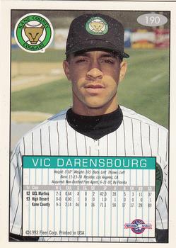 1993-94 Fleer Excel #190 Vic Darensbourg Back