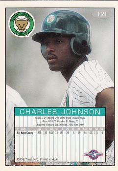 1993-94 Fleer Excel #191 Charles Johnson Back