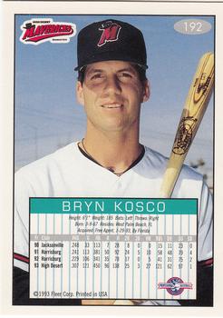 1993-94 Fleer Excel #192 Bryn Kosco Back