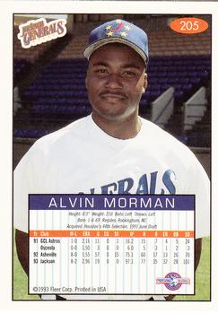 1993-94 Fleer Excel #205 Alvin Morman Back