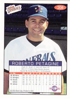 1993-94 Fleer Excel #208 Roberto Petagine Back