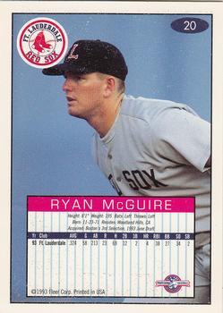 1993-94 Fleer Excel #20 Ryan McGuire Back