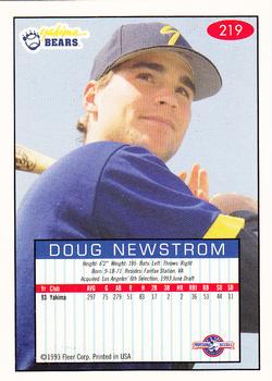 1993-94 Fleer Excel #219 Doug Newstrom Back