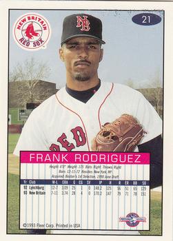 1993-94 Fleer Excel #21 Frank Rodriguez Back