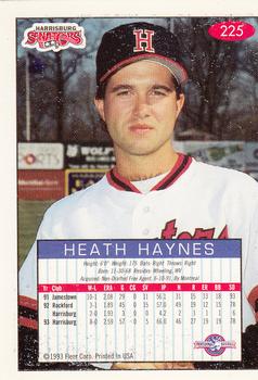 1993-94 Fleer Excel #225 Heath Haynes Back