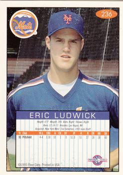 1993-94 Fleer Excel #236 Eric Ludwick Back