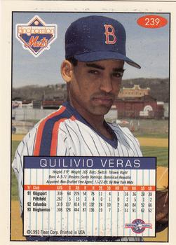 1993-94 Fleer Excel #239 Quilvio Veras Back