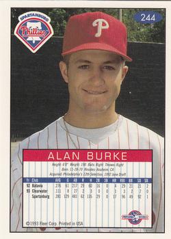 1993-94 Fleer Excel #244 Alan Burke Back