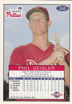 1993-94 Fleer Excel #245 Phil Geisler Back