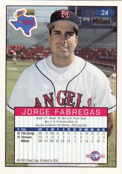 1993-94 Fleer Excel #24 Jorge Fabregas Back