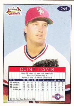 1993-94 Fleer Excel #265 Clint Davis Back