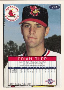 1993-94 Fleer Excel #274 Brian Rupp Back
