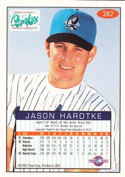 1993-94 Fleer Excel #282 Jason Hardtke Back