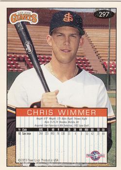 1993-94 Fleer Excel #297 Chris Wimmer Back