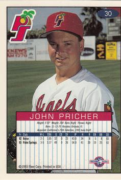 1993-94 Fleer Excel #30 John Pricher Back