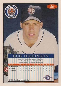1993-94 Fleer Excel #56 Bob Higginson Back