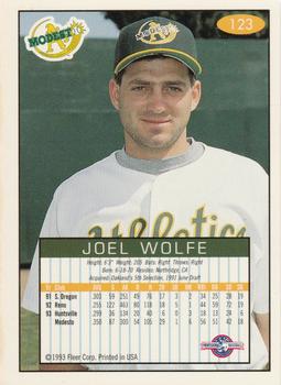 1993-94 Fleer Excel #123 Joel Wolfe Back