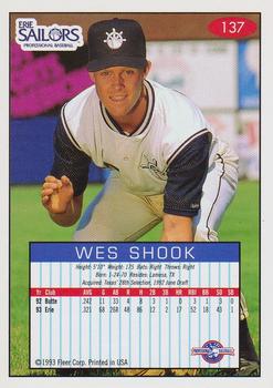 1993-94 Fleer Excel #137 Wes Shook Back