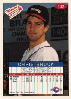 1993-94 Fleer Excel #152 Chris Brock Back