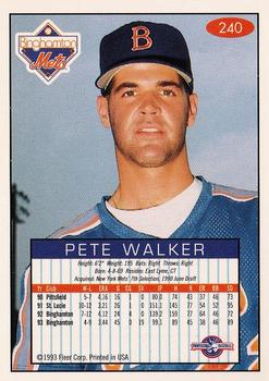 1993-94 Fleer Excel #240 Pete Walker Back