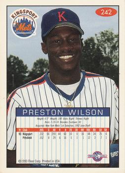 1993-94 Fleer Excel #242 Preston Wilson Back