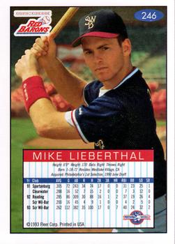 1993-94 Fleer Excel #246 Mike Lieberthal Back