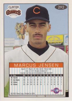 1993-94 Fleer Excel #292 Marcus Jensen Back