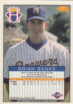 1993-94 Fleer Excel #77 Brian Banks Back