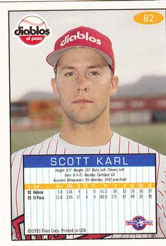 1993-94 Fleer Excel #82 Scott Karl Back
