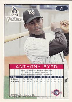 1993-94 Fleer Excel #91 Anthony Byrd Back