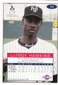 1993-94 Fleer Excel #95 LaTroy Hawkins Back